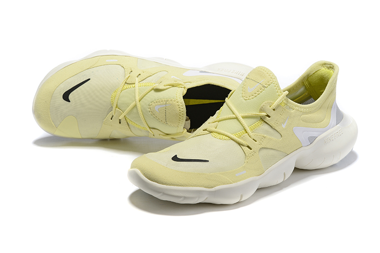 2020 Women Nike Free 5.0 Light Yellow Running Shoes